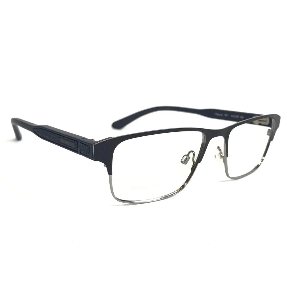 Dragon Eyeglasses Frames DR2004 410 Blue Silver Rectangle Full Rim 54-17-145